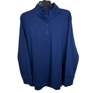 NWT feat Unisex Navy Blue Quarter-Zip Pullover Size Large